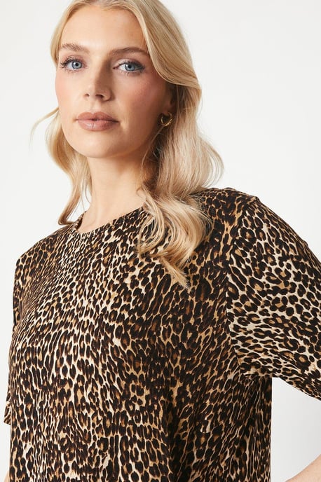 Animal Slit Hem Jersey Maxi Dress
