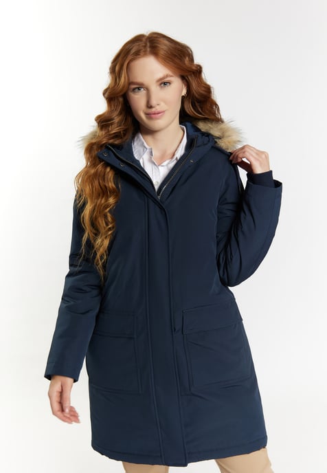 Dreimaster Winterparka mit Kunstfell Damen nachtblau - Image 3