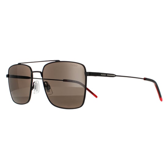 Hugo by Hugo Boss Square Mens Matte Schwarz Grau Sonnenbrille - Image 2