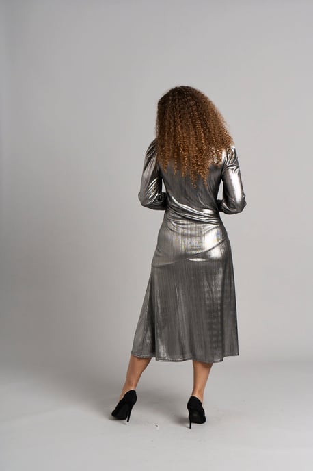 Becky Foil Dress - Silver