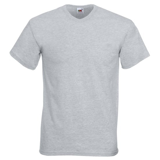 Fruit Of The Loom Valueweight T-shirt für Männer mit V-Ausschnitt, kurzärmlig (Grau meliert) - Image 1