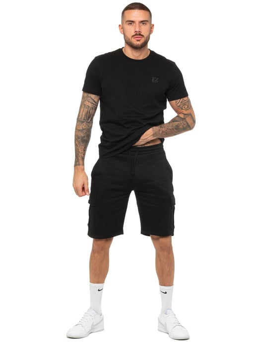 Enzo | Mens Cargo Shorts - Black