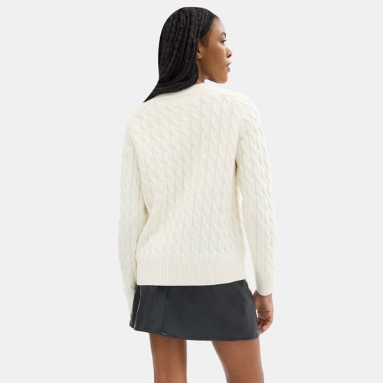 Crewneck Cable Knit Sweater