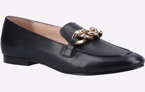 Hush Puppies Harper Chain Damen-Schwarze-Lederloafer - Image 2