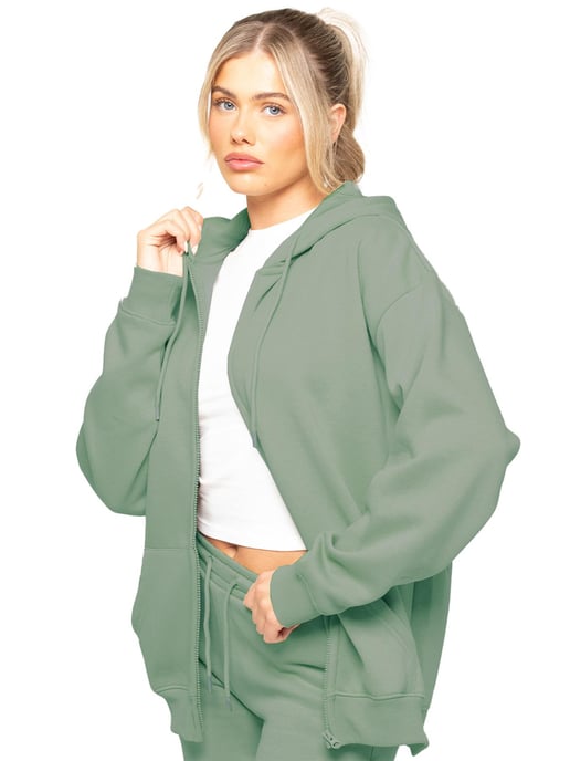 Enzo | Womens Oversized Zip Up Hoodie - Image 2