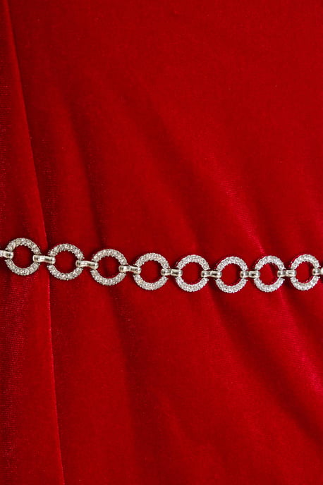 Red Velvet Diamante Mini Dress