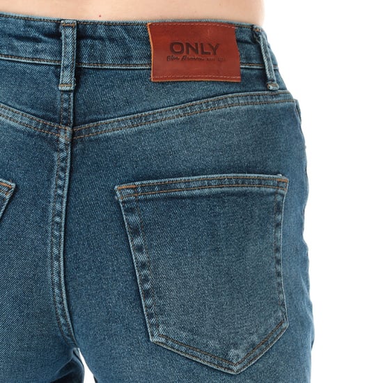 Women's Only Veneda Life Mom Jeans in Dark Blue