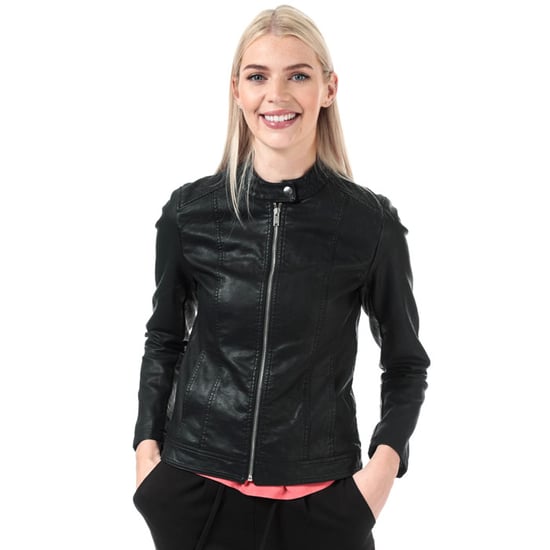 Women's Jacqueline de Yong Stormy Faux Leather Jacket in Black