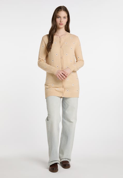 Dreimaster Strickjacke mit Stickerei Damen Beige - Image 2