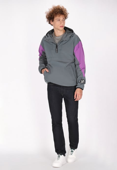 Schmuddelwedda Blouson Herren Graublau Colorblock - Image 2