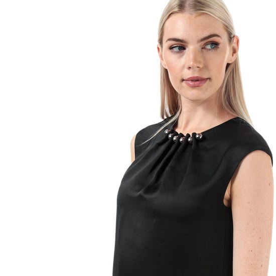 Women's Ted Baker Camble Folded Bead Neck Top in Black