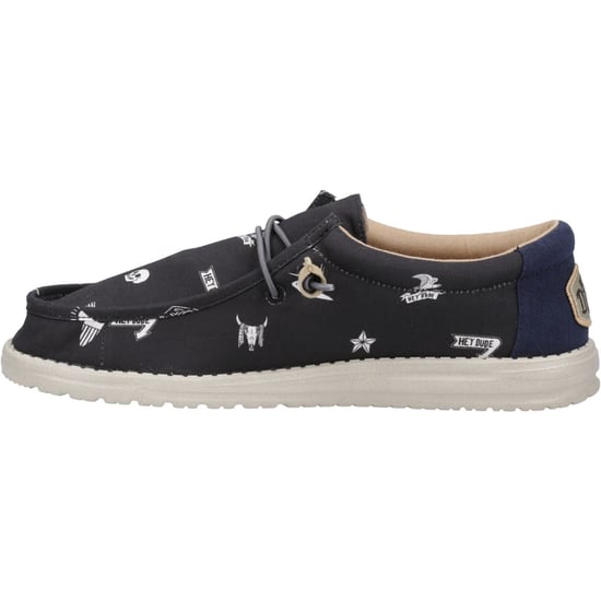 HEYDUDE Wally Stars n Skulls 100% Baumwolle Herren Schwarz Bootsschuhe - Image 6