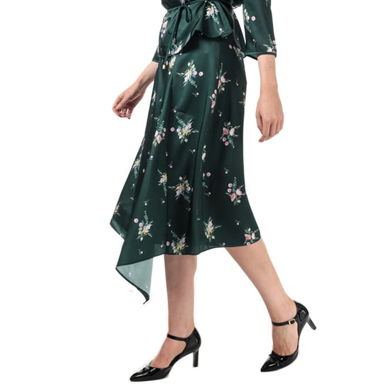Women's Ted Baker Anabell Asymmetric Midi Skirt in Green