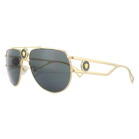 Versace Aviator Unisex-Sonnenbrille Gold Grau - Image 2