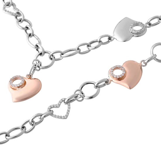 Orphelia Damen-Set aus 925er Sterlingsilber: Kette + Armband – Silber/Rosé SET-049 - Image 2