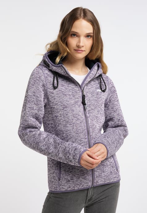 Schmuddelwedda Strickfleecejacke Damen Rauchlila Melange - Image 2