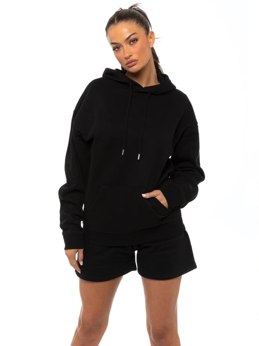 Enzo Womens Oversized Hoodie Trainingsanzug mit Shorts - Image 4