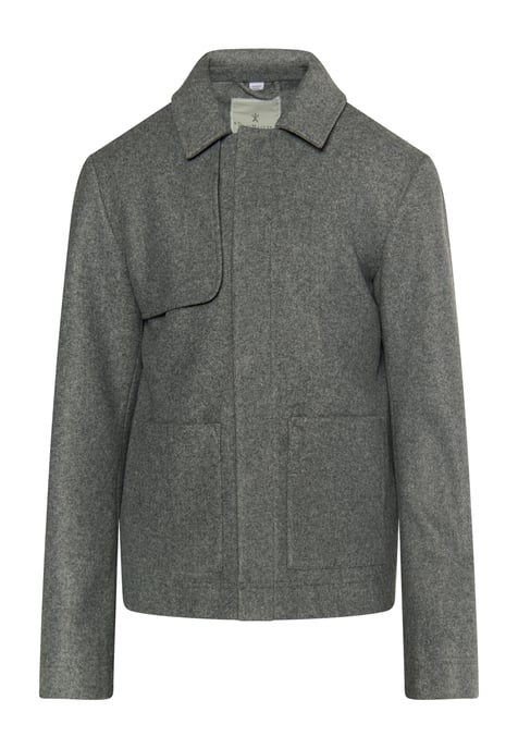 Dreimaster Übergangsjacke in Wolloptik Herren grau melange - Image 1