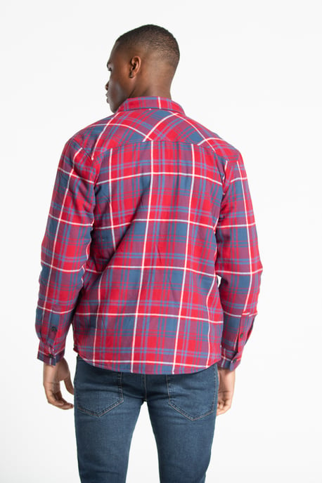 Cotton Long Sleeve Borg Lined Check Shirt
