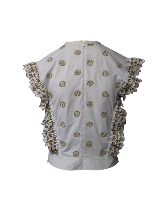 Chloe Broderie Anglaise Crop-Top aus weißer Baumwolle - Image 3