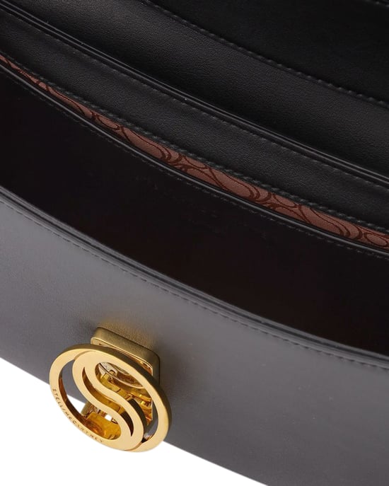 S-Wave Small Hobo Bag - Stella Mccartney - Black - Leather Vegan