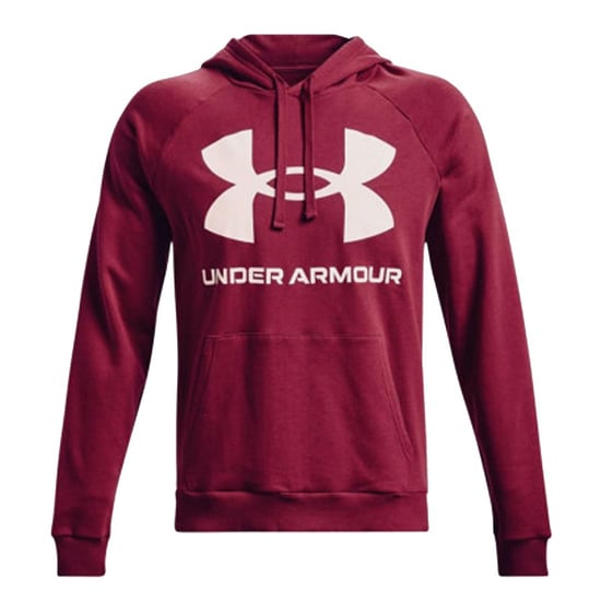 Under Armour Rival Fleece Mens Burgundy Big Logo Hoodie