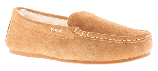 Hush Puppies Annie Mocassin Wildleder Damen Hausschuhe In Beige - Image 1