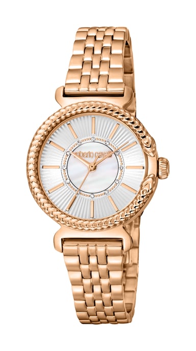 RC5L061M0075 Roberto Cavalli Damen Quarz Silber & Weiß MOP Edelstahl 5 ATM 30 mm - Image 1