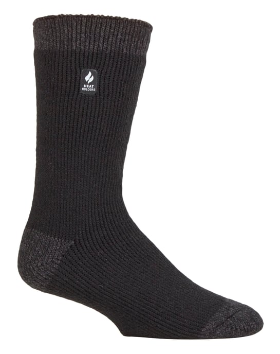 Wärmehalter - Herren extra dicke Thermosocken für den Winter | Warme flauschige Fleece isolierte Socken | Geschenke für Männer - Schwarz / Charcoal Ferse & Spitze (Berlin) - Image 1