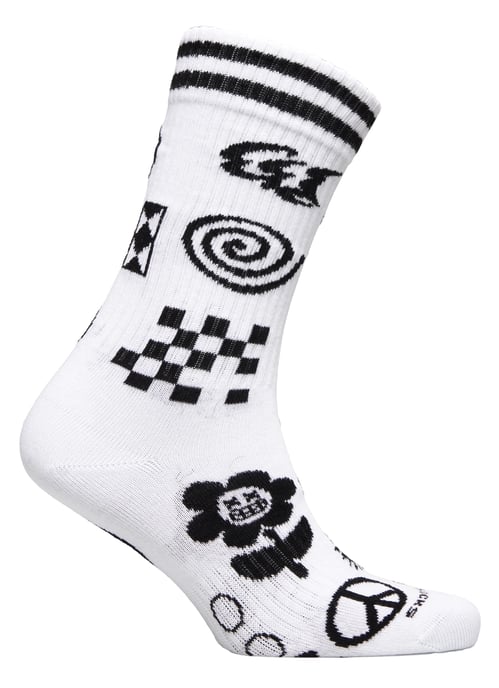 Patchwork-Socken | Happy Socks | Lustige Muster-Socken im Novelty-Design | Geschenk-Socken - Weiß - Image 2