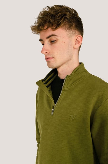 Quarter Zip Cotton Sweatshirt