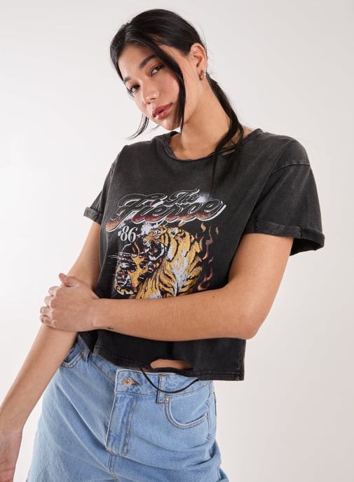 Fierce Graphic Distressed Washed Tee