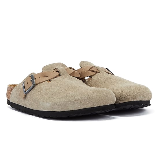Birkenstock Boston Damen Clogs Aus Taupefarbenem Wildleder - Image 1