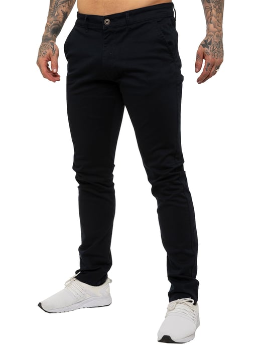 Enzo | Herren Slim Fit Stretch Chino Jeans - Marineblau - Image 1