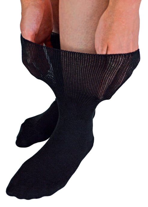 Extra breite Bambus-Ödemsocken | Dr.Socks | Herren & Damen | Socken für geschwollene Füße, Knöchel, Beine & Diabetiker - Schwarz - Image 1