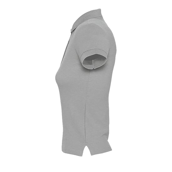 SOLS Womens/Ladies People Pique Kurzarm-Poloshirt aus Baumwolle (Grau meliert) - Image 4