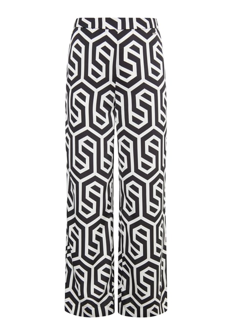 Dreimaster Stoffhose Damen schwarz-wollweiß - Image 1