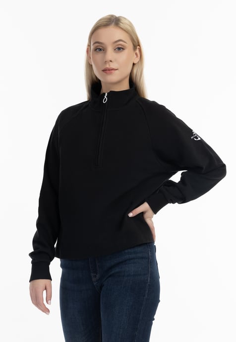 Dreimaster Sweatshirt-Troyer Damen Schwarz - Image 3