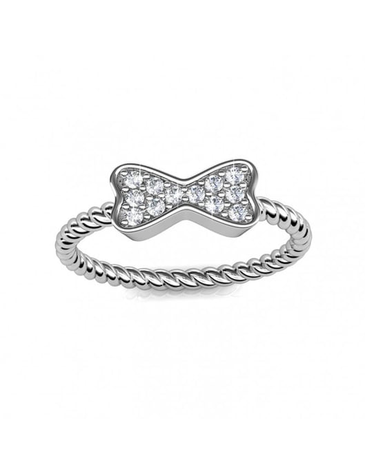 Ring mit gedrehter Schleife - Silber und Kristall - Image 3