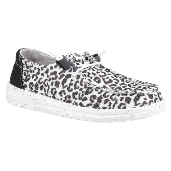 HEYDUDE Wendy Leopard Baumwollmischung Damen Schwarz/Grau Loafers - Image 6