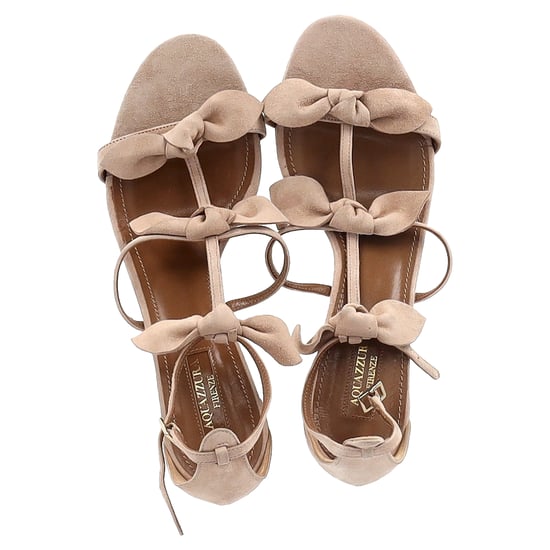 Aquazzura St. Tropez Schleife 50mm Sandale aus beigem Wildleder - Image 3
