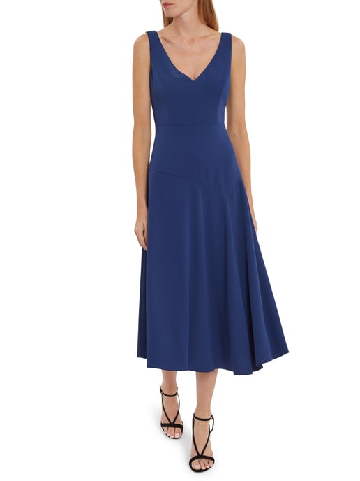 Pilar Moss Crepe Midi Dress
