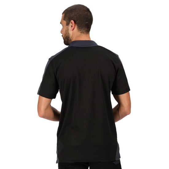 Regatta Mens Contrast Coolweave Polo Shirt (Black/Seal Grey)