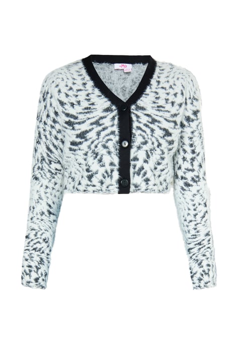 Mymo Strickjacke Damen weiss schwarz - Image 1