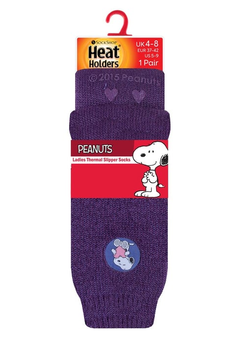Wärmehalter - Damen dicke, niedliche, weiche, rutschfeste, kuschelige Eeyore Thermal Slipper Socken mit Griffen - Peanuts - Image 2