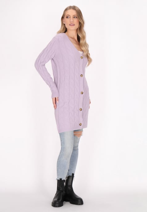 Dreimaster Cardigan Damen Lavendel melange - Image 2
