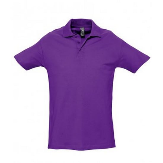 SOLS Mens Spring II Kurzarm-Poloshirt in schwerer Ausführung (dunkelviolett) - Image 1
