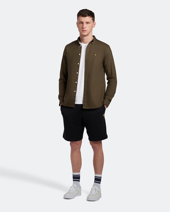 Lyle & Scott Regular Fit Leichtes Oxford-Hemd in Olive - Image 2