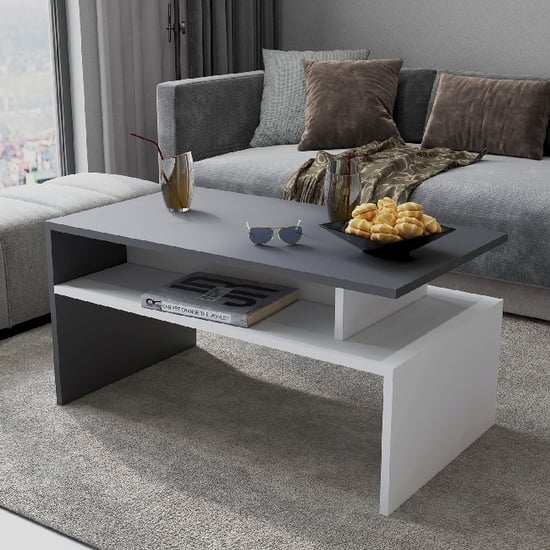 HOMEMANIA Ada Coffee Table, in White, Anthracite