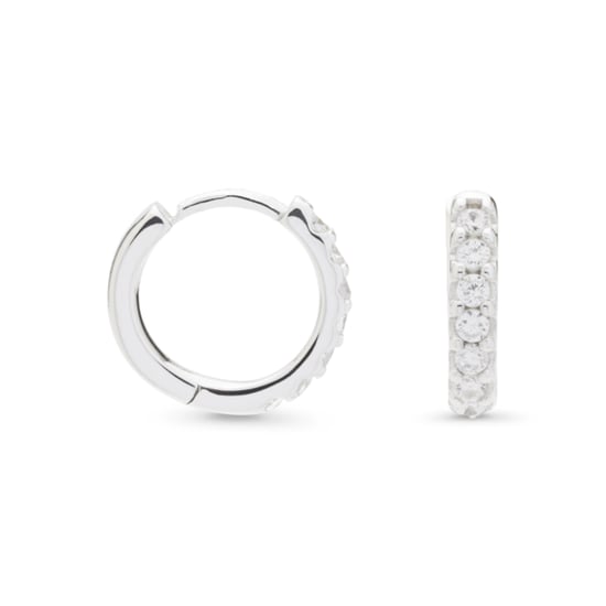 Luxenter Ohrring, 925 Sterling Silber Leofcar und glänzende Zirkonia mit rhodinierter Oberfläche - Image 1